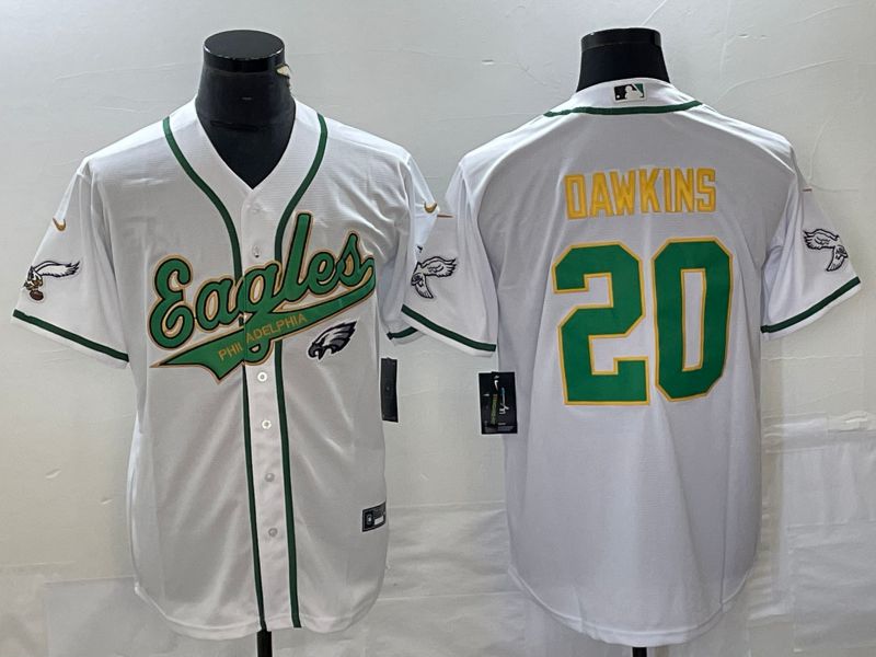 Men Philadelphia Eagles 20 Dawkins White Nike 2023 Co Branding Game NFL Jersey style 3